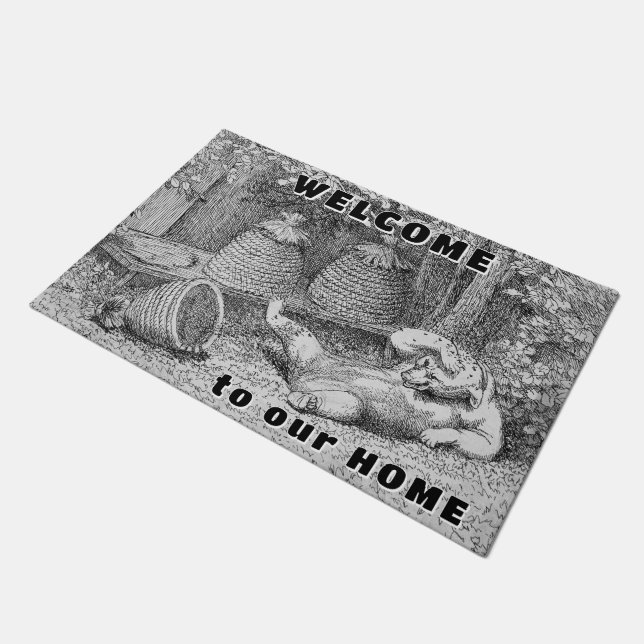 Beer en bijen Welkom Doormat Deurmat (Schuin)