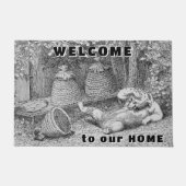 Beer en bijen Welkom Doormat Deurmat (Voorkant)
