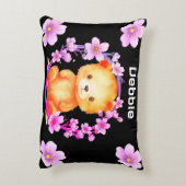 beer en bloemen accent kussen (Achterkant (Verticaal))