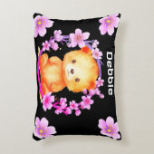 beer en bloemen accent kussen (Voorkant(Verticaal))