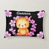 beer en bloemen accent kussen (Achterkant)