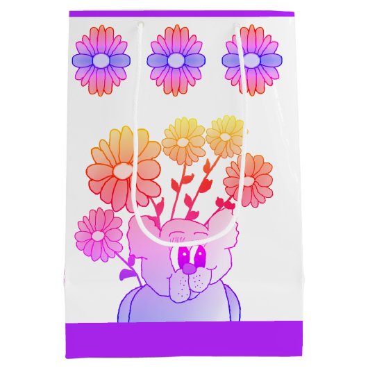 Beer en bloemen medium cadeauzakje (Achterkant)