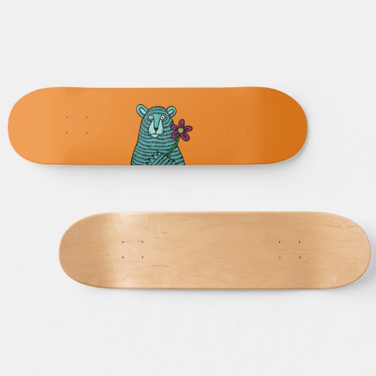 Beer en bloemen persoonlijk skateboard (Horizontaal)