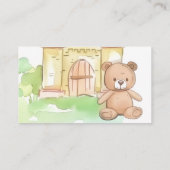 Beer en blokkeert kinderopvang Babysitter Kinderop Visitekaartje (Achterkant)