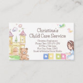 Beer en blokkeert kinderopvang Babysitter Kinderop Visitekaartje (Voorkant)