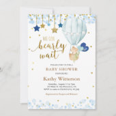 Beer en Blue Hot Air Balloon Baby shower Kaart (Voorkant)