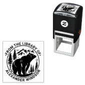 Beer en bomen Silhouette #2 Bibliotheek Boeknaam Zelfinktende Stempel (In situ)