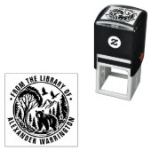 Beer en bomen Silhouette #3 Bibliotheek Boek Naam Zelfinktende Stempel (In situ)