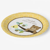 Beer en Bord van Baby shower van honingbijen (Gekanteld)