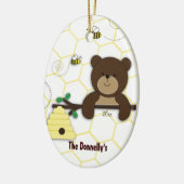 Beer- en braadbijen - kerstversiering op maat keramisch ornament (Links)