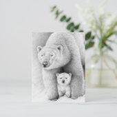 Beer en Briefkaart kauwen (Staand voorkant)