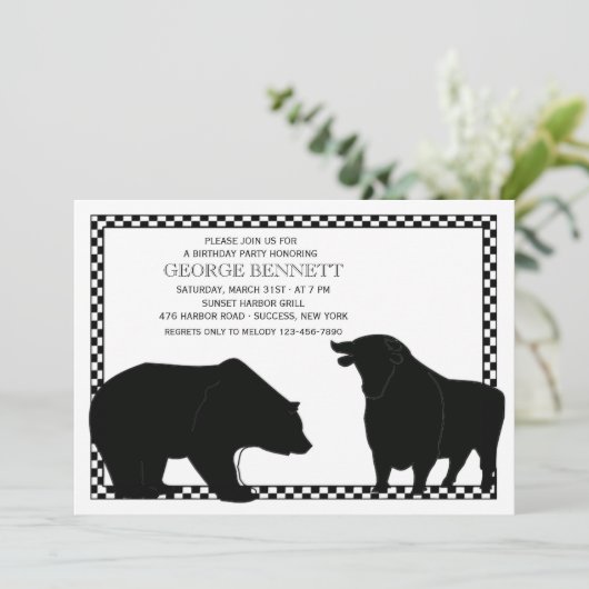 Beer en Bull Birthday Party Invitation Kaart (Staand voorkant)