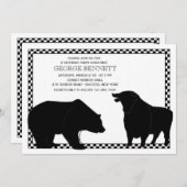 Beer en Bull Birthday Party Invitation Kaart (Voorkant / Achterkant)