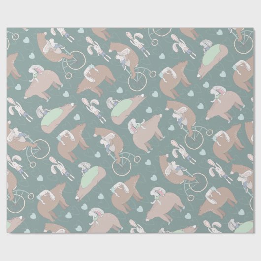 Beer en Bunny Cadeaupapier (Vlak)