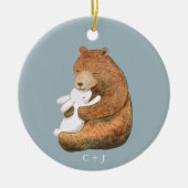 Beer en Bunny Couple Custom Jubileum Valentijn Keramisch Ornament (Voorkant)
