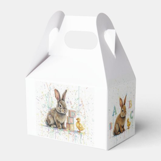 Beer en Bunny Favor Doos Bedankdoosjes (Achterkant)