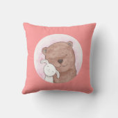 Beer en Bunny Happy Home Sierkussen voor Couch (Achterkant)