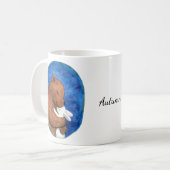 Beer en Bunny Hugging Jubileum Aangepaste naam Koffiemok (Voorkant links)