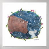 Beer en bunny in de bosbouw die elkaar zoeken MiKa Poster (Voorkant)