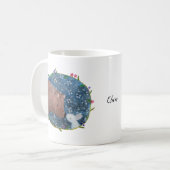 Beer en bunny kiss in donker bos Aangepaste naam Koffiemok (Voorkant links)