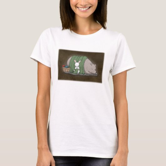 Beer en Bunny Knitting Lover Schattige Woodland An T-shirt (Voorkant)
