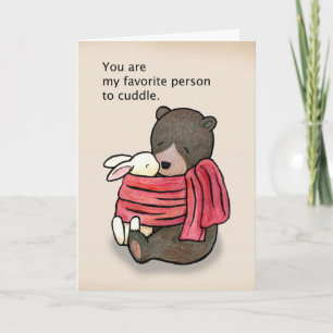 Beer en Bunny Knuffelen Valentijnsdag Jubileum Kaart