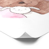 Beer en Bunny Love Woodland Art Pastel Poster (Hoek)