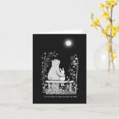 Beer en Bunny op bank onder Moon Jubileum Kaart (Gele Bloem)