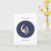 Beer en Bunny op de Valentijn van het maan Jubileu Kaart (Gele Bloem)