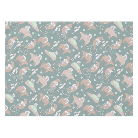 Beer en Bunny Tafelkleed (Voorkant (Horizontaal))