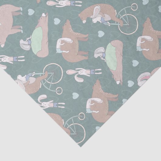 Beer en Bunny Tissuepapier (Detail)