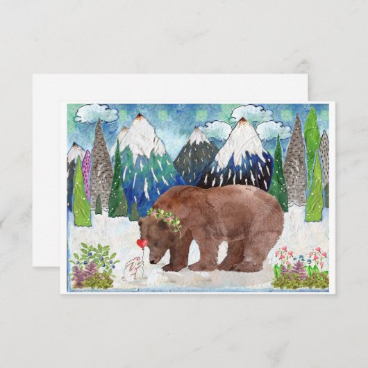 BEER EN BUNNY VAN TRISTAN BERLUND ANNOUNCTION BEDANKKAART (Voorkant / Achterkant)