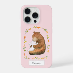 Beer en Bunny Zoete Bos Aangepaste Naam iPhone 15 Pro Case