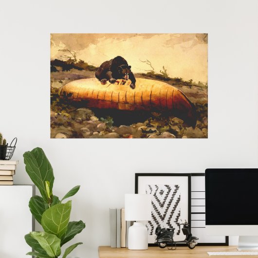  Beer en Canoe Winslow Homer 1895 Poster (Thuiskantoor)