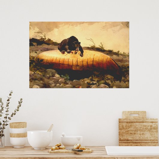  Beer en Canoe Winslow Homer 1895 Poster (Keuken)