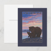 Beer en Cub - Anchorage, Alaska Briefkaart (Voorkant / Achterkant)