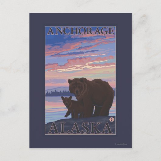 Beer en Cub - Anchorage, Alaska Briefkaart (Voorkant)