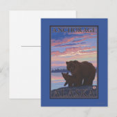 Beer en Cub - Anchorage, Alaska Briefkaart (Voorkant / Achterkant)