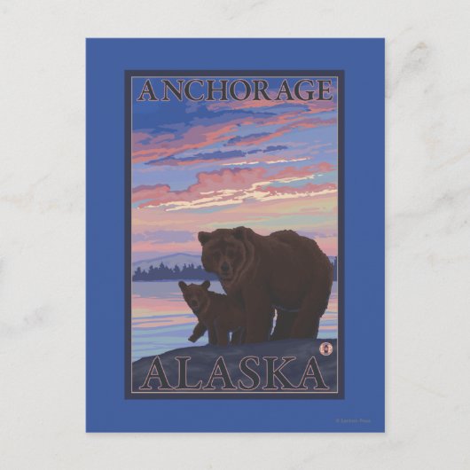Beer en Cub - Anchorage, Alaska Briefkaart (Voorkant)