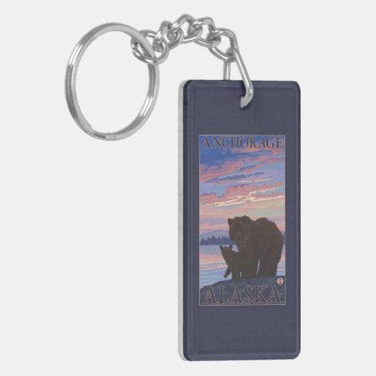 Beer en Cub - Anchorage, Alaska Sleutelhanger (Voorkant Links)