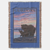 Beer en Cub - Cordova, Alaska Deken (Voorkant Verticaal)