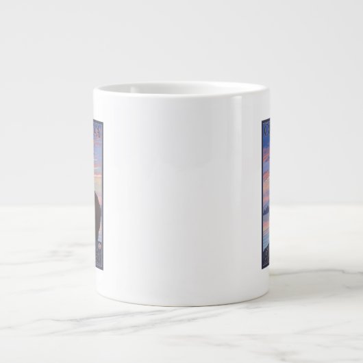 Beer en Cub - Cordova, Alaska Grote Koffiekop (Voorkant)