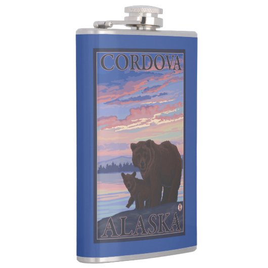 Beer en Cub - Cordova, Alaska Heupfles (Rechts)