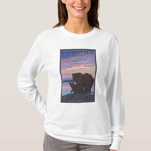 Beer en Cub - Cordova, Alaska T-shirt (Voorkant)