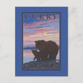 Beer en Cub - Curry, Alaska Briefkaart (Voorkant)