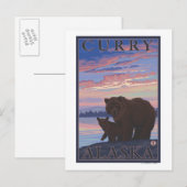 Beer en Cub - Curry, Alaska Briefkaart (Voorkant / Achterkant)