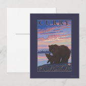 Beer en Cub - Curry, Alaska Briefkaart (Voorkant / Achterkant)