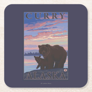 Beer en Cub - Curry, Alaska Kartonnen Onderzetters
