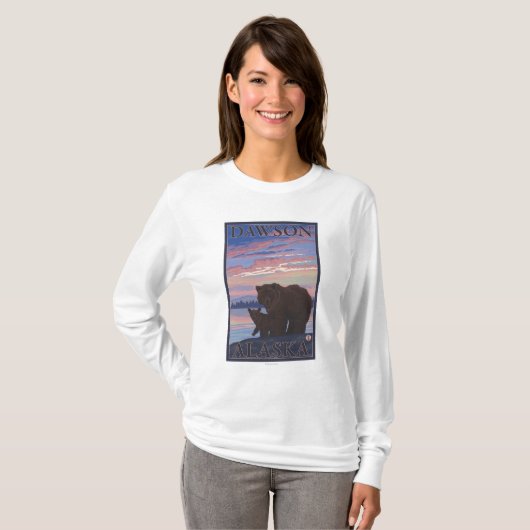 Beer en Cub - Dawson, Alaska T-shirt (Voorkant volledig)