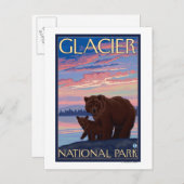Beer en Cub - Glacier National Park, MT Briefkaart (Voorkant / Achterkant)